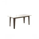 Ver imagem 1 de Mesa de Jantar Liz 160cm com Vidro Amêndoa/off White - Poliman