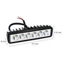Ver imagem 2 de Farol de milha 6 Leds 18w Led Retangular Universal Branco Frio Carro Moto Off Road Trator Caminhao O