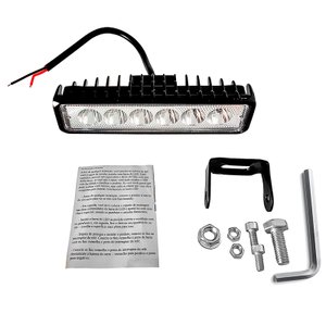 Farol de milha 6 Leds 18w Led Retangular Universal Branco Frio Carro Moto Off Road Trator Caminhao O