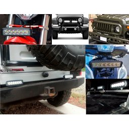 Farol de milha 6 Leds 18w Led Retangular Universal Branco Frio Carro Moto Off Road Trator Caminhao O - 8