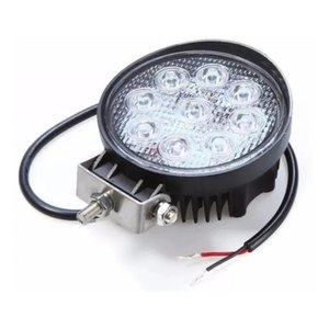 Farol de milha 9 Leds 27w Led Redondo Universal Branco Frio Carro Moto Off Road