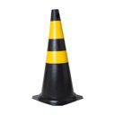 Ver imagem 2 de CONE DE SINALIZAÇÃO DEMARCAÇÃO FLEXÍVEL PVC REFLETIVO 75CM - Pto/Am