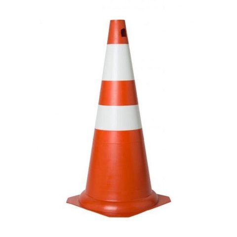CONE DE SINALIZAÇÃO DEMARCAÇÃO FLEXÍVEL PVC REFLETIVO 75CM - Lar/Bco