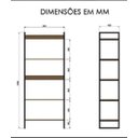 Ver imagem 3 de Estante Estilo Industrial 1.90x80cm C/05 Prateleiras