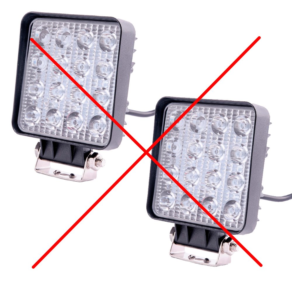 Farol de milha Automotivo 48w Led Quadrado Universal Branco Frio Carro Moto Off Road - 5