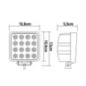 Farol de milha Automotivo 48w Led Quadrado Universal Branco Frio Carro Moto Off Road - 6