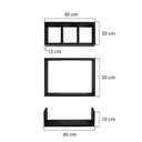 Ver imagem 5 de Kit 3 Peças Nicho Prateleira para Banheiro 40 X 12cm Preto
