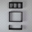 Ver imagem 3 de Kit 3 Peças Nicho Prateleira para Banheiro 40 X 12cm Preto
