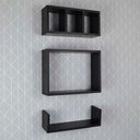 Ver imagem 4 de Kit 3 Peças Nicho Prateleira para Banheiro 40 X 12cm Preto