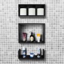 Ver imagem 1 de Kit 3 Peças Nicho Prateleira para Banheiro 40 X 12cm Preto