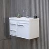 Gabinete Banheiro Mdf com Pia Cuba - Potenza Branco - 8