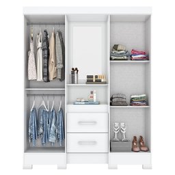 Guarda Roupa Ego Capelinha 4 Portas e 2 Gavetas Flex Branco - Móveis Briz - 3