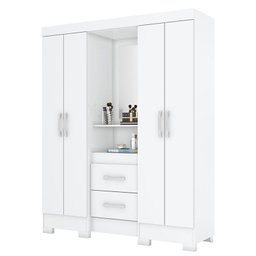 Guarda Roupa Ego Capelinha 4 Portas e 2 Gavetas Flex Branco - Móveis Briz - 1