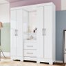 Guarda Roupa Ego Capelinha 4 Portas e 2 Gavetas Flex Branco - Móveis Briz - 2