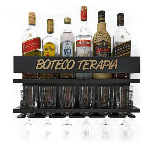 Barzinho de Parede - Boteco Terapia - 54x28 -  Preto
