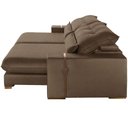 Ver imagem 5 de Sofá com Chaise B016 3 Lugares Retrátil 250cm Marrom Veludo Meu Sofá Online
