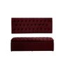 Kit Cabeceira e Calçadeira Imperatriz 120 Cm Suede Bordô - 1