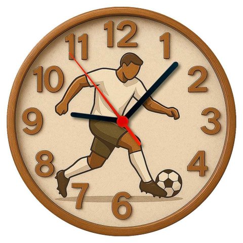 Relógio de Parede -futebol -efeito 3d -25x25x2cm