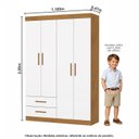 Ver imagem 5 de Guarda-Roupa 4 Portas 2 Gavetas Infantil Perola Branco/Cinamomo
