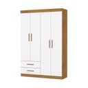 Ver imagem 2 de Guarda-Roupa 4 Portas 2 Gavetas Infantil Perola Branco/Cinamomo