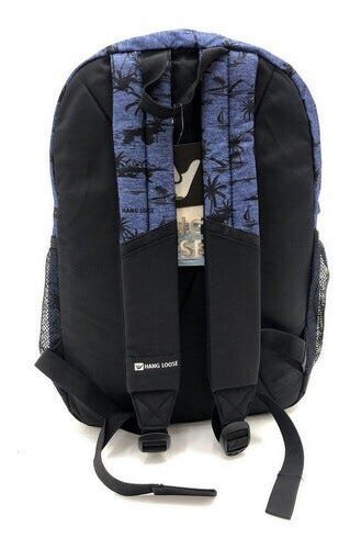 MOCHILA HAWAII HANG LOOSE SUMMER COQUEIROS AZUL MASCULINO - 2 - Preto e Azul - 3