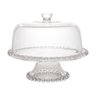 Prato para Bolo com Pé de Cristal e Tampa Pearl 31cm X 25cm - Wolff - 2