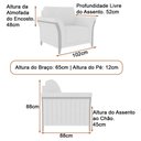 Ver imagem 3 de Conjunto Sofá 2 Lugares e Poltrona Perry Linho Cinza Claro - Sallar Home