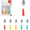 Kit 6 Espátulas Faca Manteiga Patê Geleia Faquinha Pequena Requeijão Aço Inox Polipropileno - 2