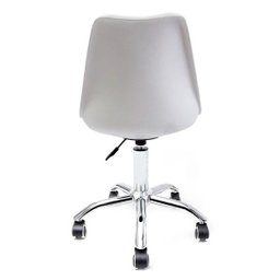 Cadeira de Escritório Saarinen Giratória - Prata e Branca - 4