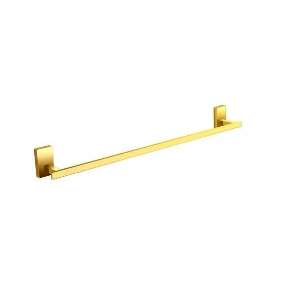Porta Toalha de Banho Barra Linear 60cm em Metal Dourado Gold V-2685-C