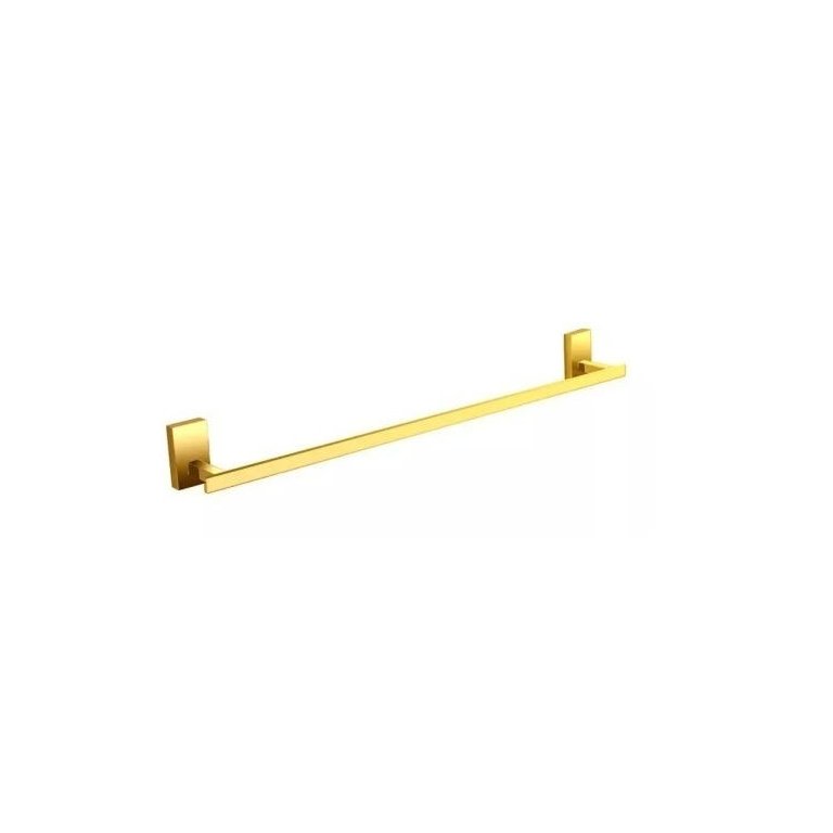 Porta Toalha de Banho Barra Linear 60cm em Metal Dourado Gold V-2685-c