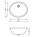 Ver imagem 4 de Cuba Oval Para Banheiro Inox 1mm Escovado 48,6x41x17,8cm