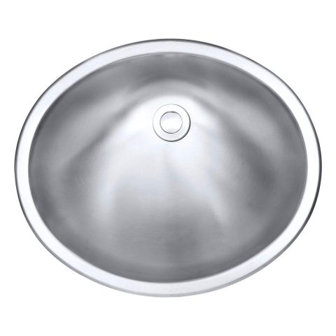 Cuba Oval Para Banheiro Inox 1mm Escovado 48,6x41x17,8cm