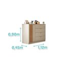 Ver imagem 3 de Quarto Infantil Bebê Ayla Cômoda e Guarda Roupa Offwhite