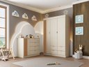 Ver imagem 2 de Quarto Infantil Bebê Ayla Cômoda e Guarda Roupa Offwhite