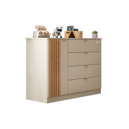 Quarto Infantil Bebê Ayla Cômoda e Guarda Roupa Offwhite - 4