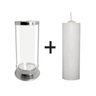 Copo Porta Velas 7 Dias Vidro Alumínio + 1 Vela 7 Dias - 1