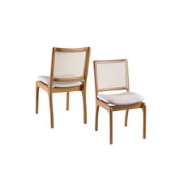 Cadeiras para Mesa de Jantar Madeira Maciça com Telinha - Barcelona - Requinte Salas - 1