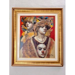 Quadro “mulher Con Mascara” de Angel Cestac