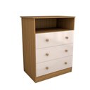 Ver imagem 2 de Cômoda Infantil Sueño 3 Gavetas 100% Mdf Branco Brilho/amendoa - Panorama Móveis