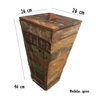 Lixeira com Tampa em Madeira Demolição Rústica Cesto de Lixo Artesanal Cozinha Banheiro Escritó -m - 1