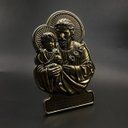 Ver imagem 2 de Adorno de Mesa São José Metal Ouro Velho 17cm