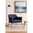 Ver imagem 1 de Poltrona Organic Linho Azul Marinho Base Aço Preto - Ooca Móveis