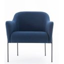 Ver imagem 2 de Poltrona Organic Linho Azul Marinho Base Aço Preto - Ooca Móveis