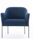Ver imagem 2 de Poltrona Organic Linho Azul Marinho Base Aço Preto - Ooca Móveis