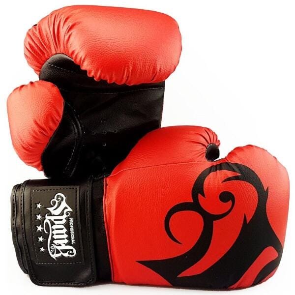 KIT Treino Muay Thai Spank - Vermelho - 10oz - 2