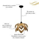 Ver imagem 3 de Luminária Lustre Pendente Madeira Natural Teto Sala Quarto Cozinha Lúpulo G