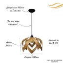 Ver imagem 2 de Luminária Lustre Pendente Madeira Natural Teto Sala Quarto Cozinha Lúpulo G