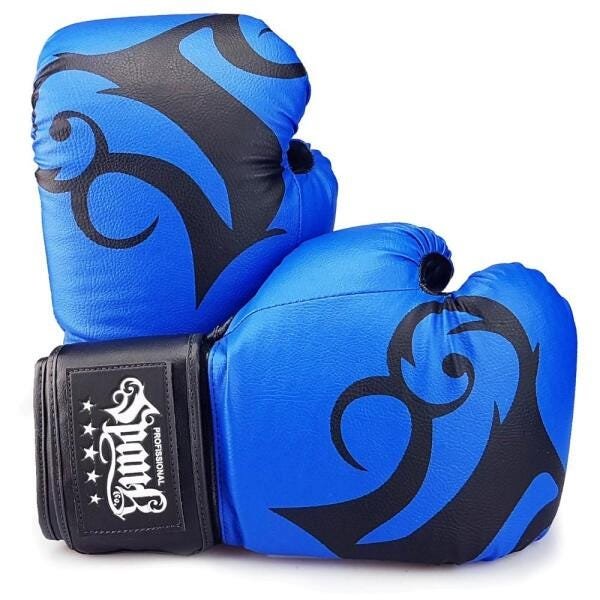 KIT Treino Muay Thai Spank - Azul - 10oz - 2