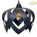 Ver imagem 1 de Luminária Lustre Pendente Madeira Teto Sala Quarto Cozinha Lúpulo M Preto